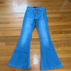 Veronica Beard Flare Leg Button Up Jeans
